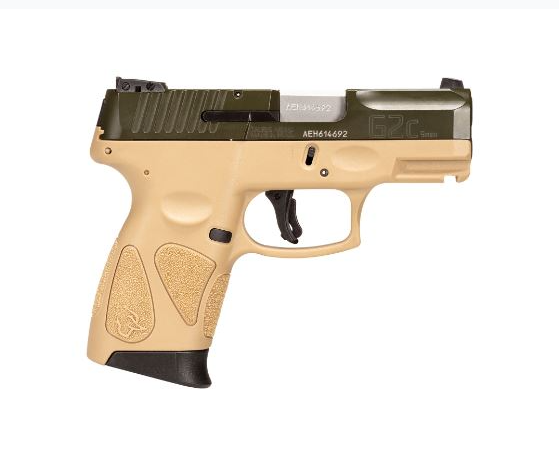 Taurus 1-G2C Compact Frame 9MM 12+1 2 Mags 3.26" Barrel Moss Green Cerakote Slide, Coyote Tan Frame